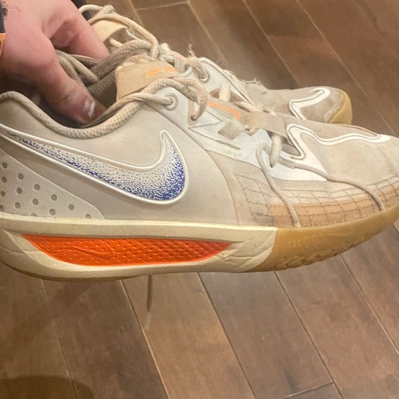 Nike Gt Cut 3 Men's Athletic Shoes - Cream and Orange - Picture 2 of 5